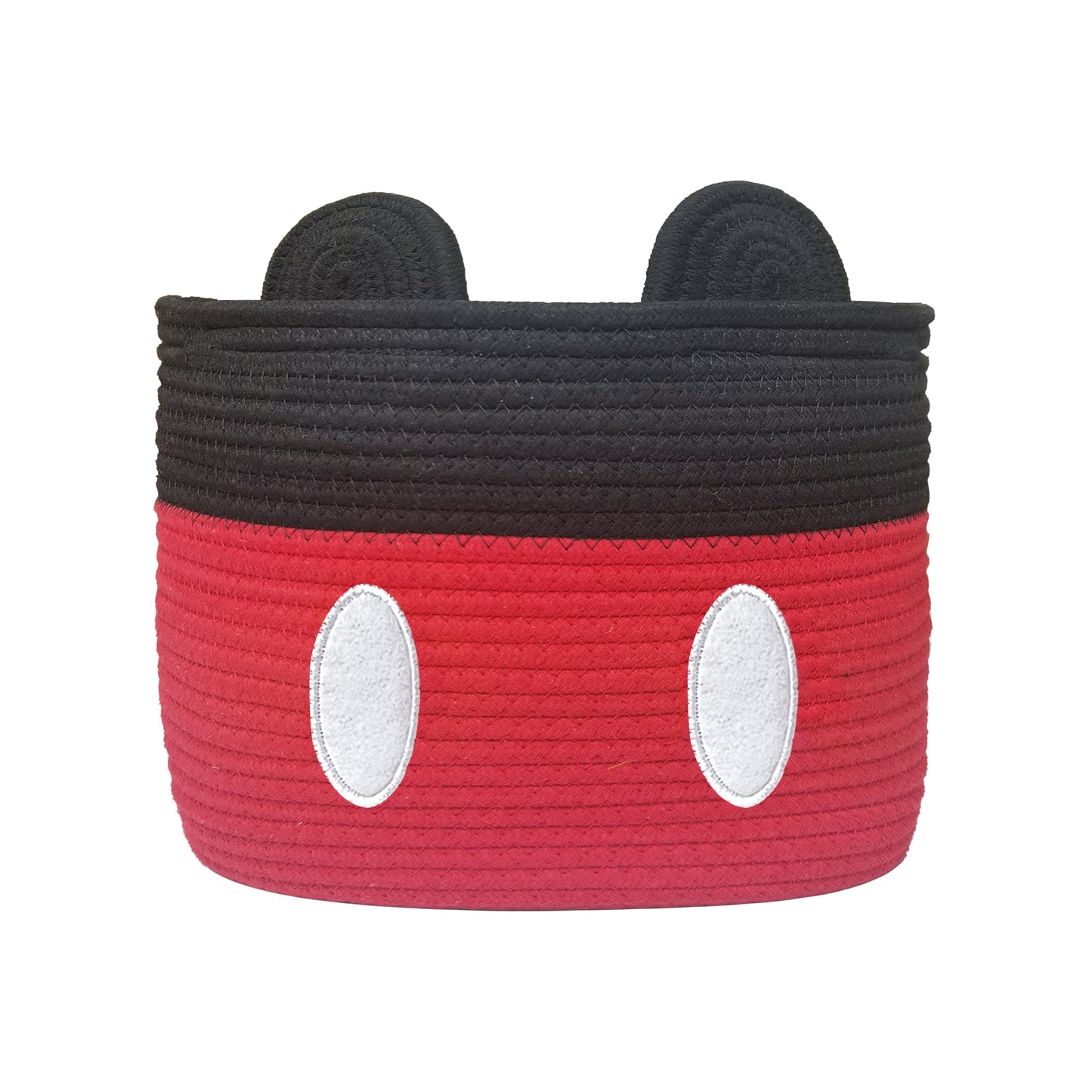 2 PCS Red Mouse Basket Baby Toy Storage Basket Cotton Rope Woven Basket with Handles Nursery Toy Organizers