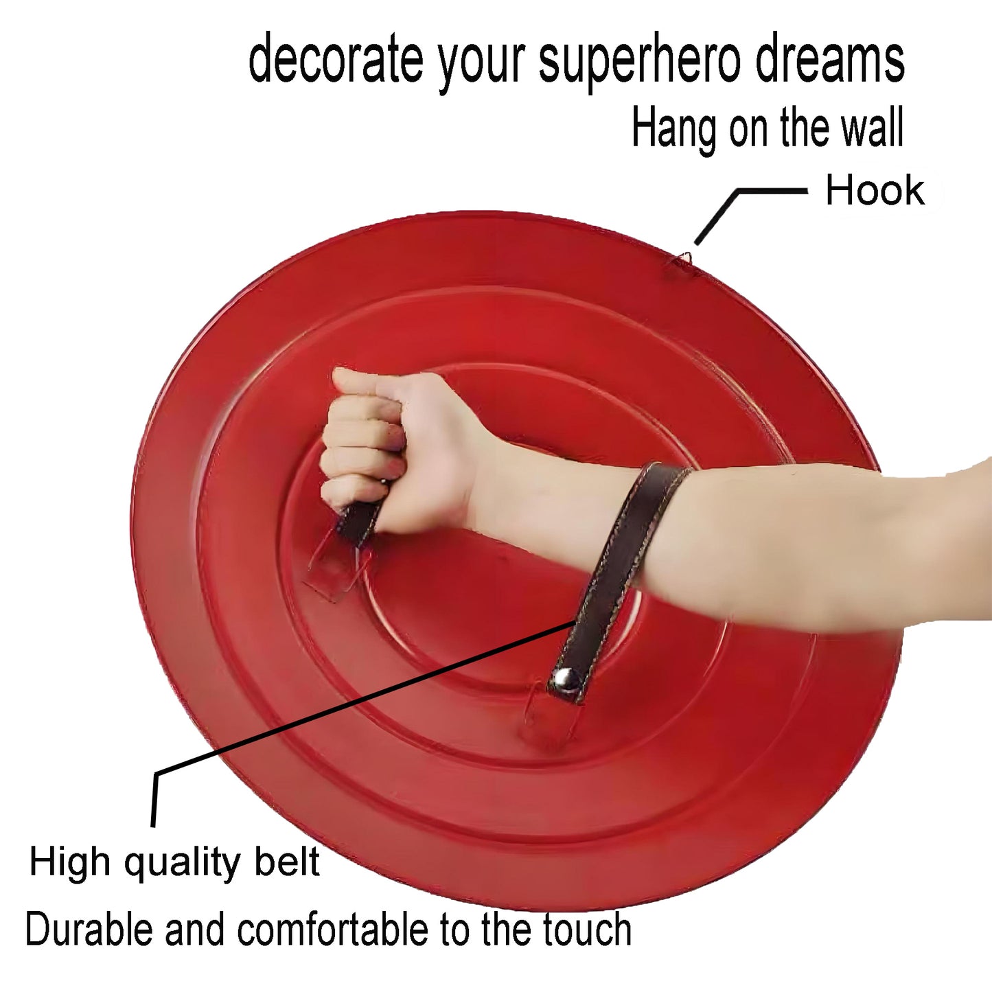 2 PCS Captain Shield Metal with Hand Strap Marvel Legends Halloween Cosplay Props Shield Costume Creative Super Hero Wall Decoration