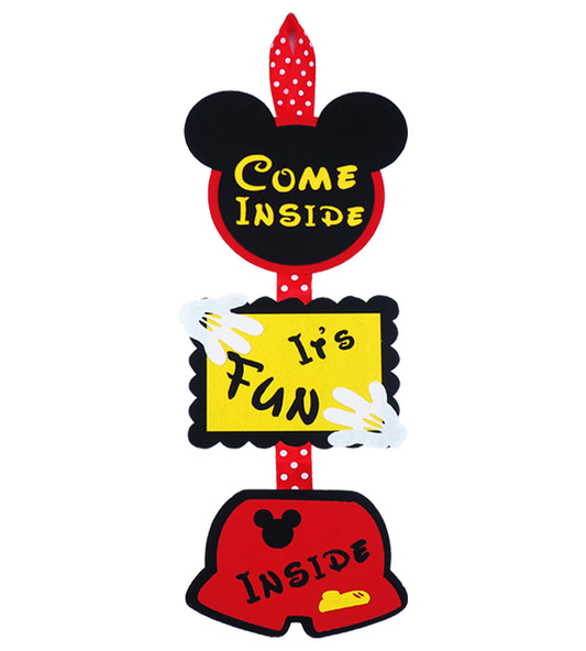 2pcs Cute Mouse Welcome Door Sign Felt Decorations Welcome Hanger-Come inside its fun inside-Decorations Supplies Party Favor